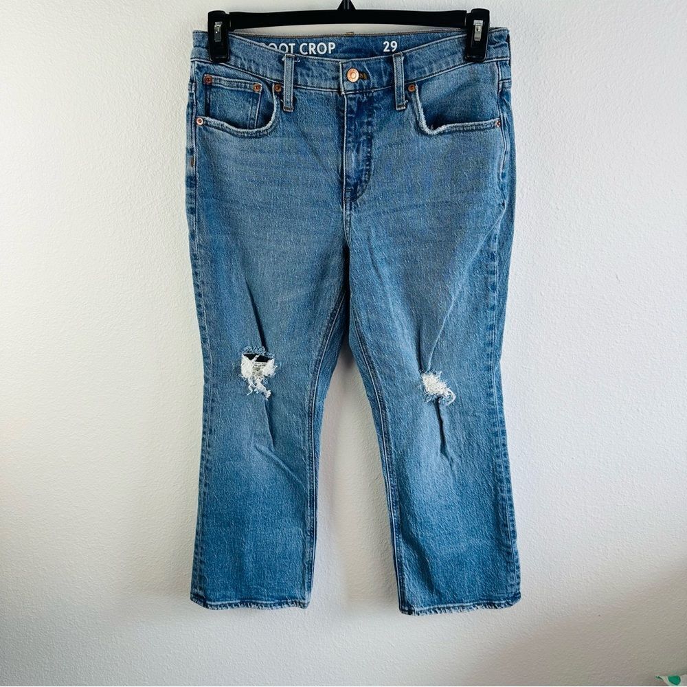 J Crew Reimagined Demi Boot Crop Distressed Knees Size 29‎